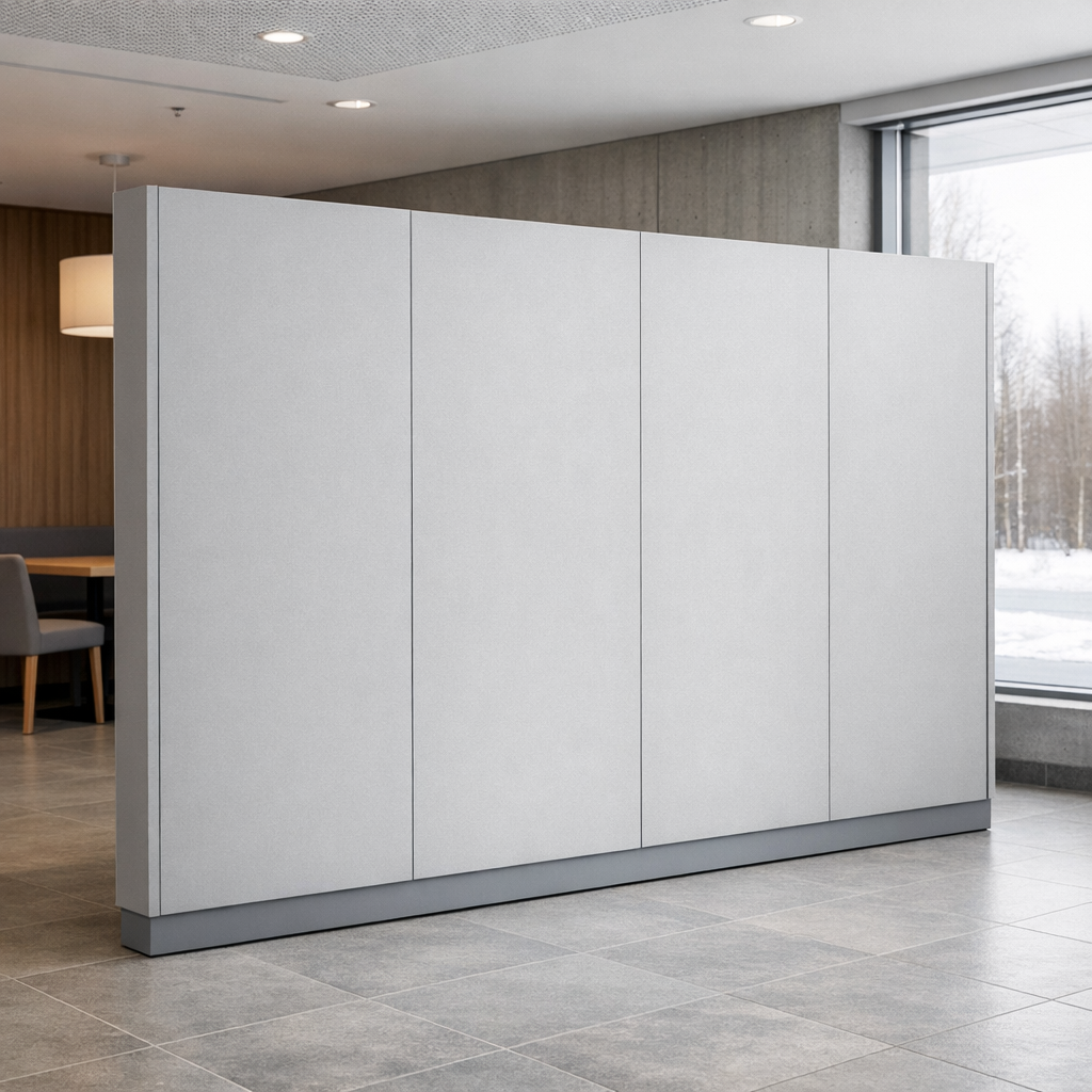 Sisätilojen väliseinien valmistus MDF-paneelista julkisessa tilassa