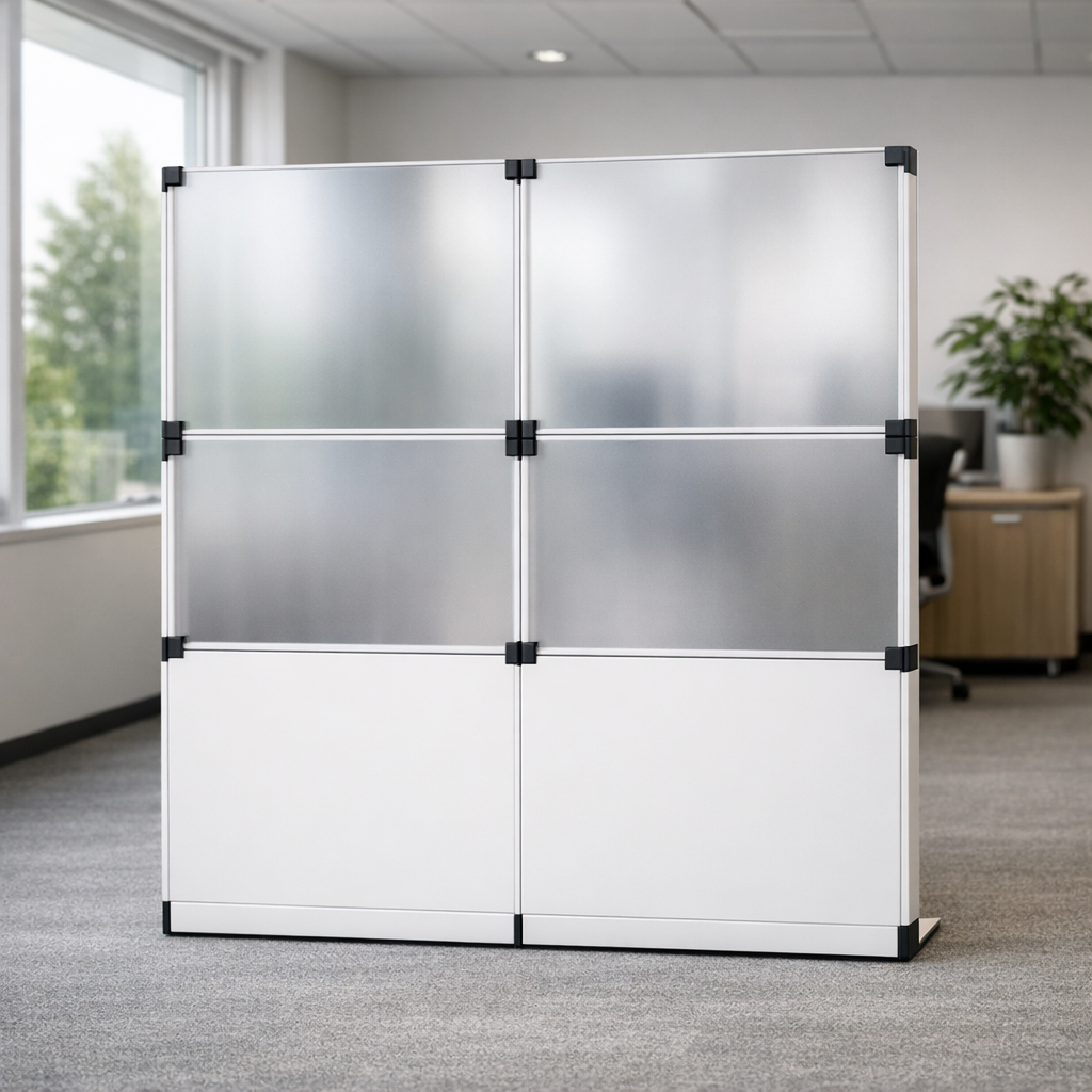 Sisätilojen väliseinien valmistus muovisesta modulaarisesta väliseinästä