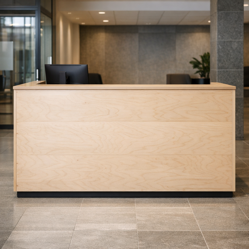 Reseptiorakenteiden valmistus vaneripaneelissa yrityskeskuksessa