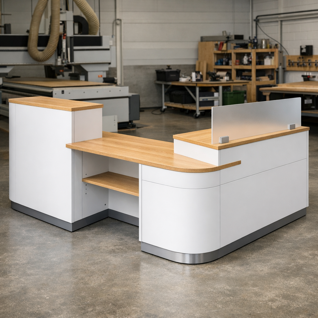 Reseptiorakenteiden valmistus modulaarisille runko-osille asennusalueella