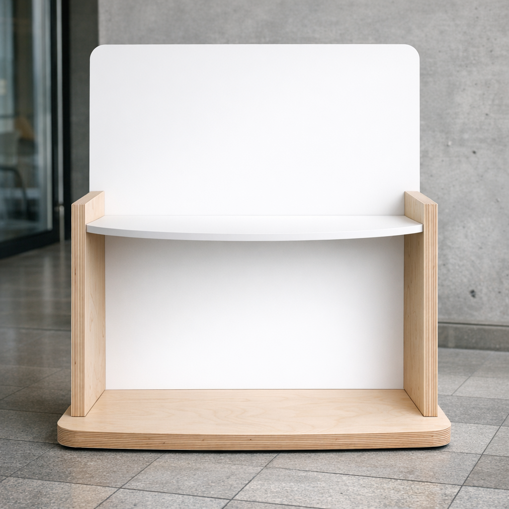 Messuosastojen rakenteiden valmistus brändätylle standille ilman grafiikkaa