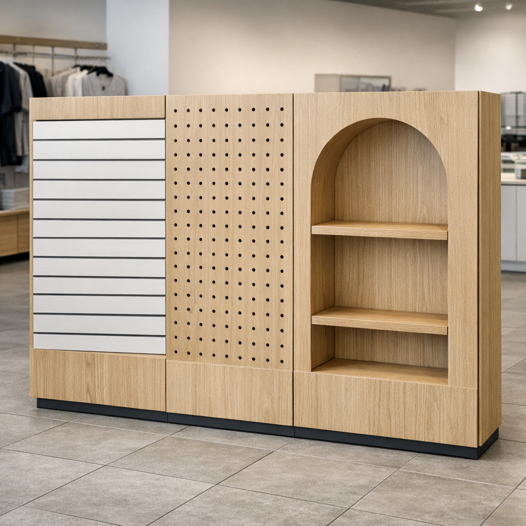 MDF-näyteikkunarakenteiden valmistus retail-tilassa