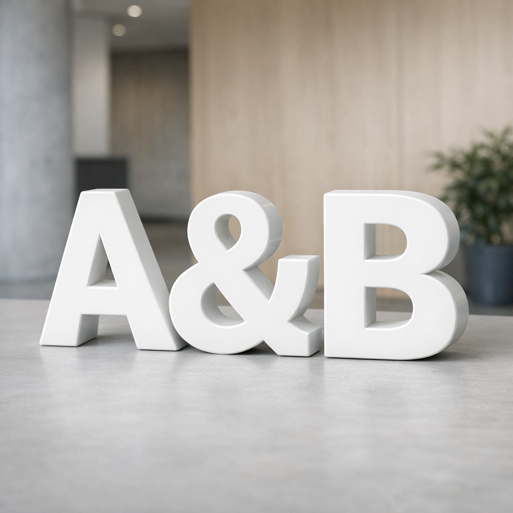 Logopaneelien valmistus muovisina 3D-kirjaimina bränditilassa