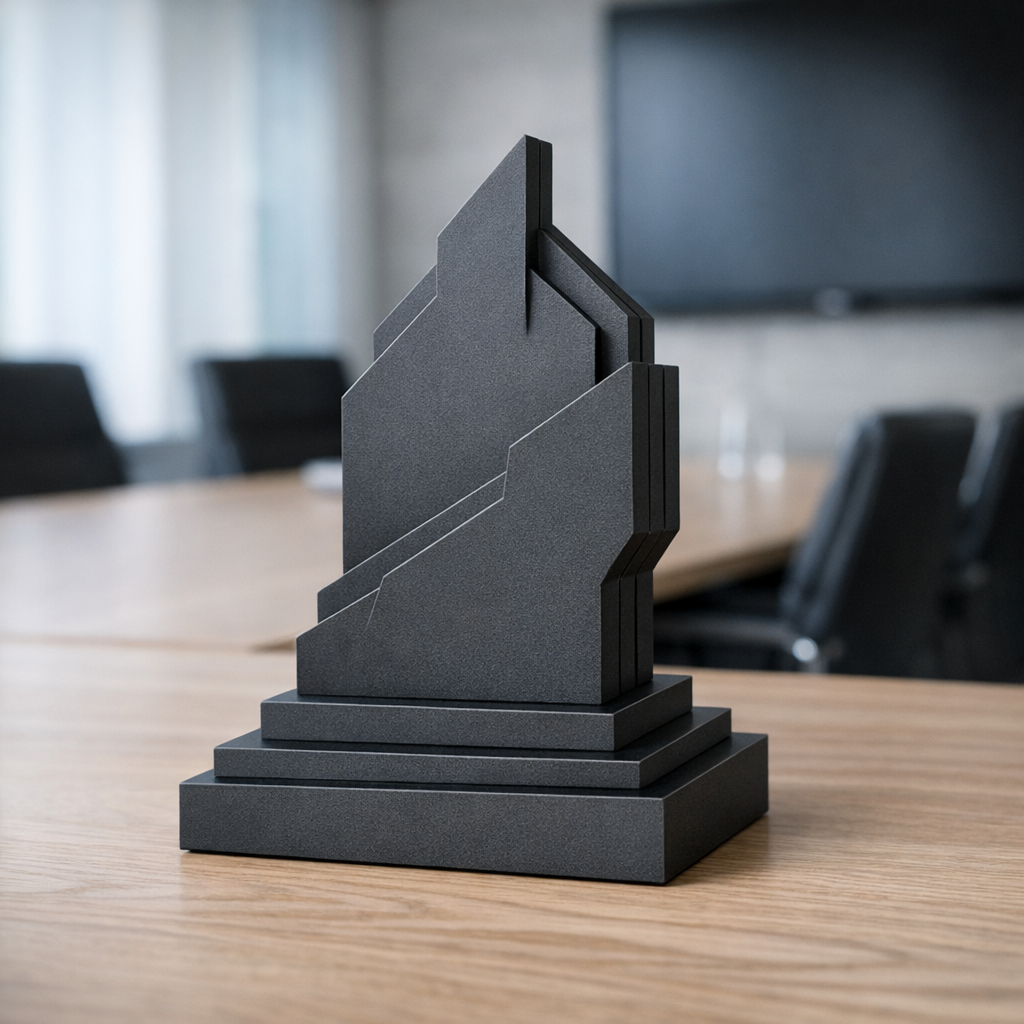 MDF-trofee konferenssisalissa – palkintojen ja pokaalien valmistus