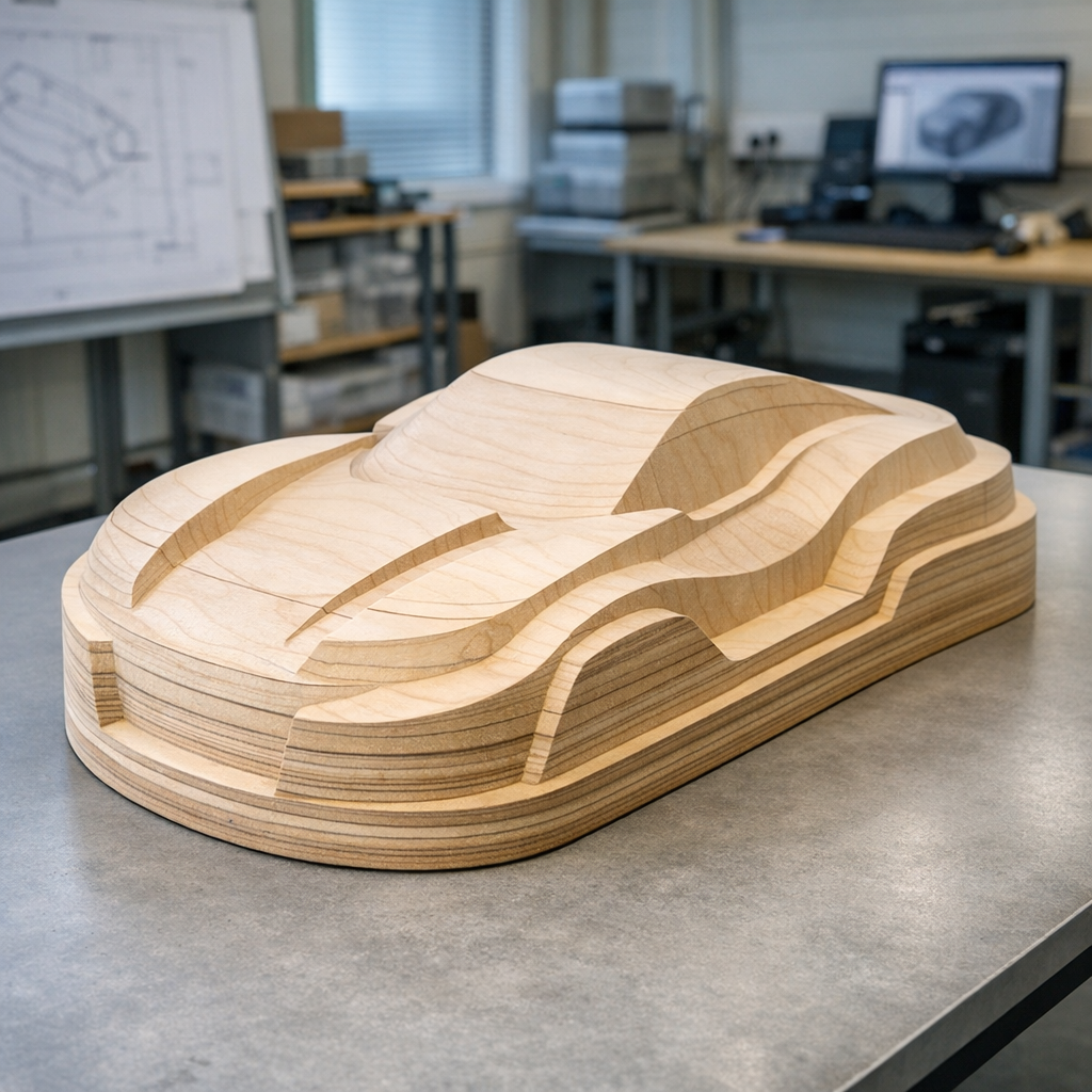 Master-mallien valmistus vanerisena monikerroksisena muotona insinööriosastolla