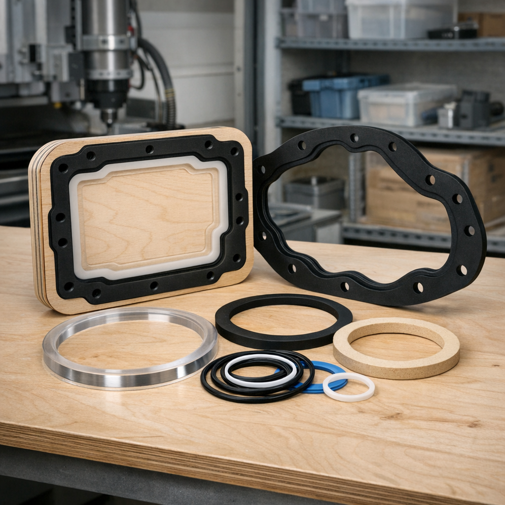 Tiivisteiden valmistus CNC:llä tuotantoalueella eri muotoisina osina