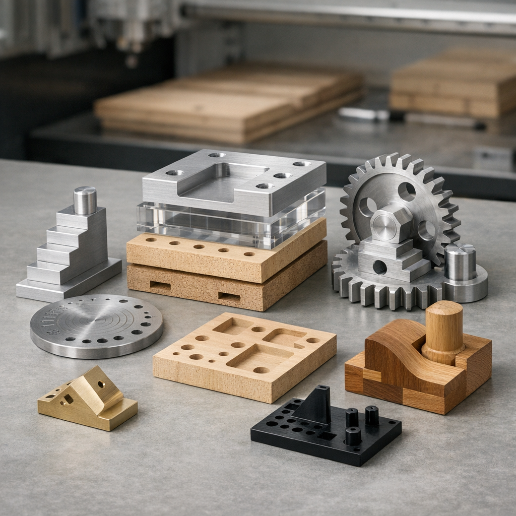 Lähikuva tarkasta geometriasta testikomponenttien valmistus -kohteessa