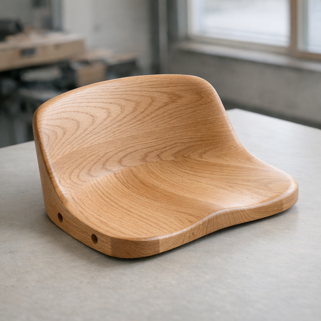 Tuolien osien valmistus massiivipuusta huonekalutyöpajassa