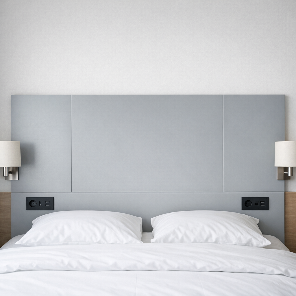 Vanerinen CNC-sängynpäädyt hotellihuoneessa