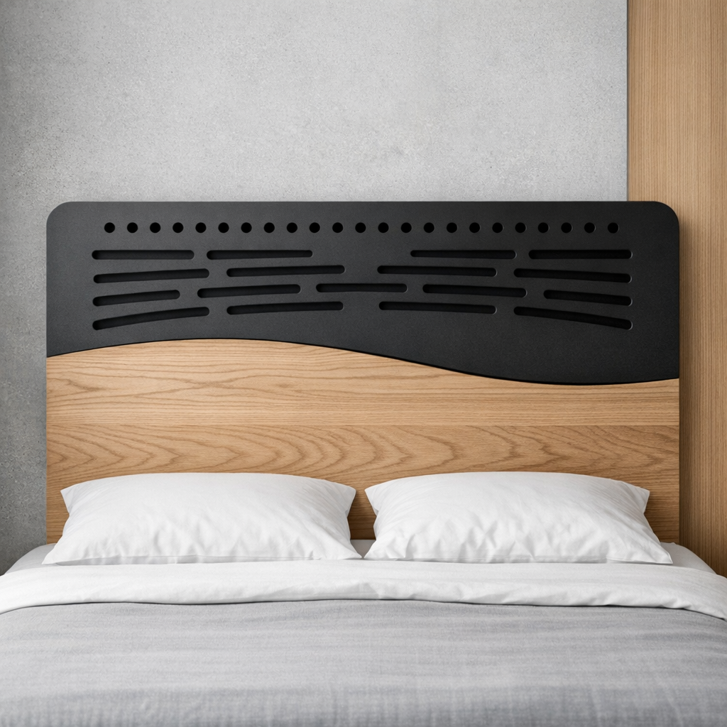 CNC-sängynpäädyt reuna ja liitos lähikuvassa