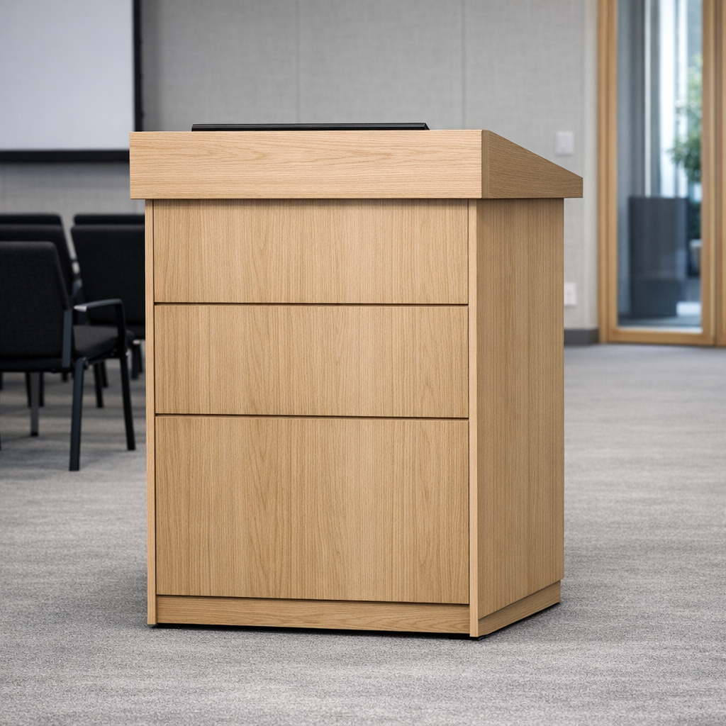 Vaneripodium lavalla, luentopönttöjen ja puhujakorokkeiden valmistus