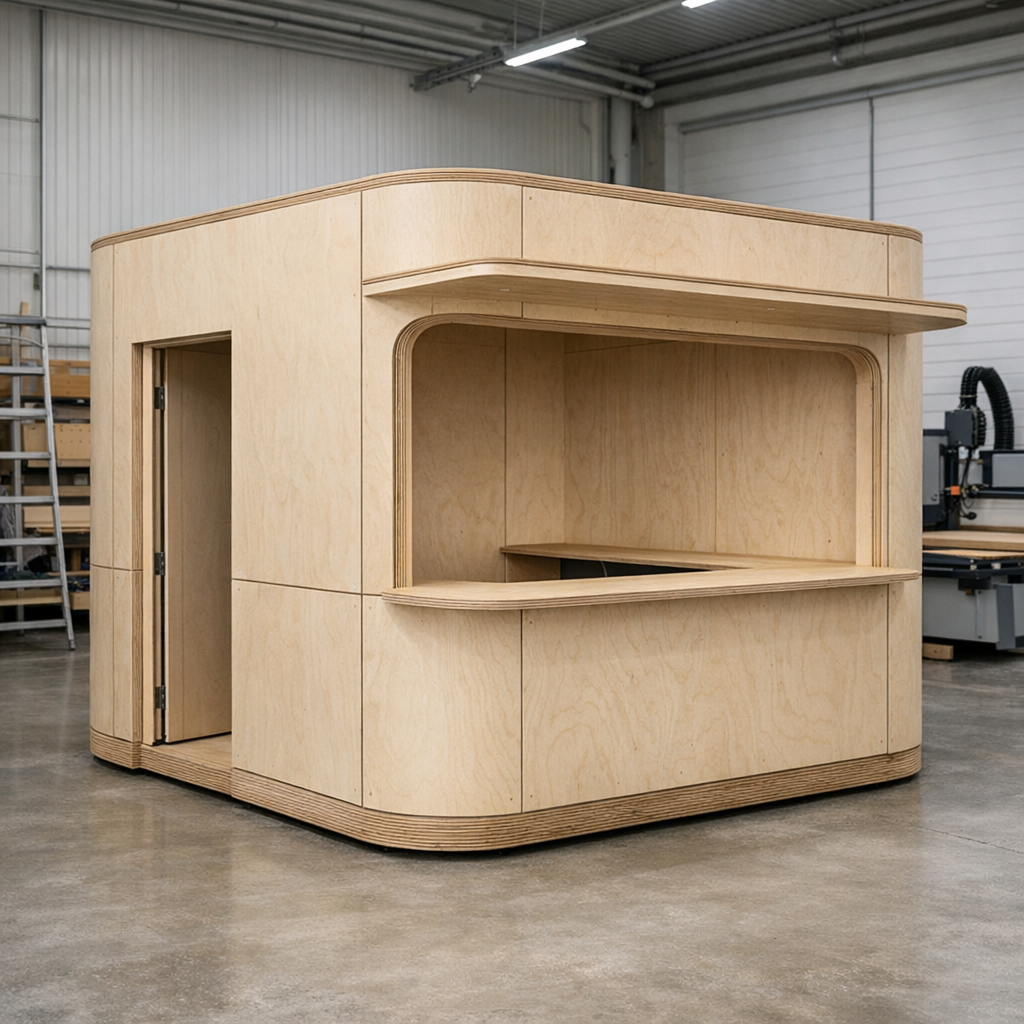 Interaktiivisten kioskien runkojen valmistus MDF-kioskille kauppakeskuksessa